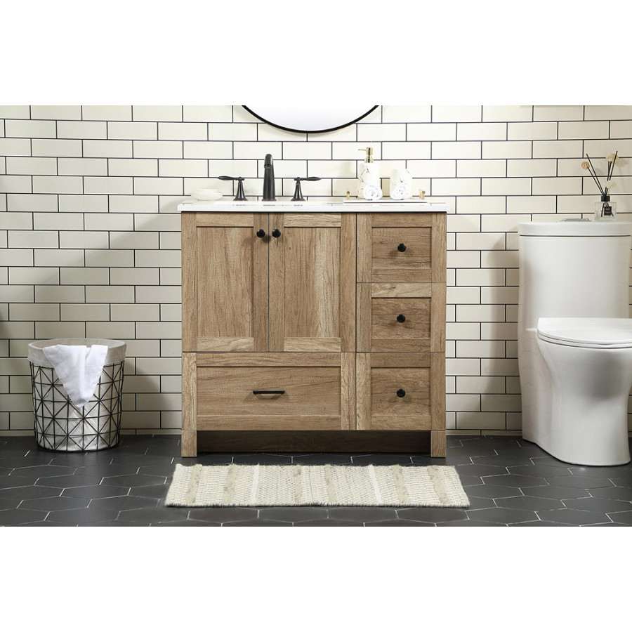 Elegant Bathroom Vanity - Natural Oak (VF2836NT)