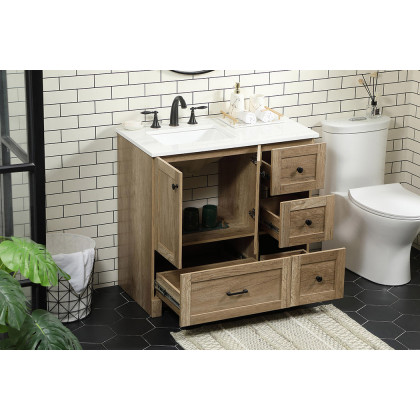 Elegant Bathroom Vanity - Natural Oak (VF2836NT)