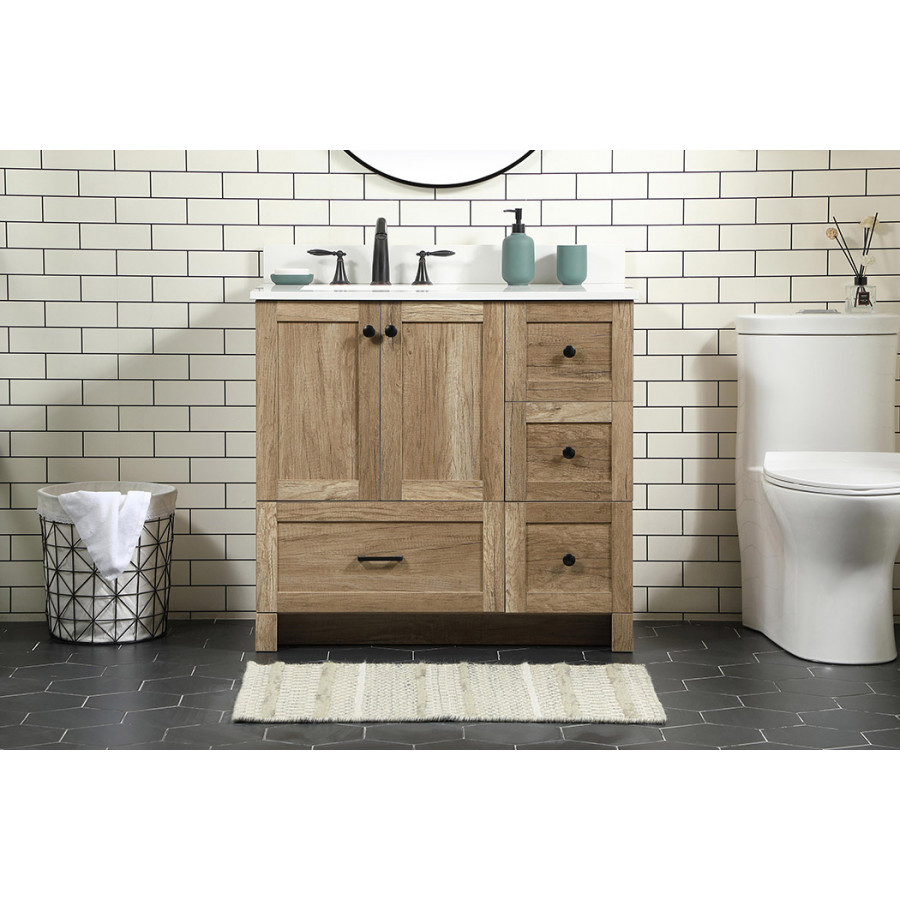 Elegant Bathroom Vanity - Natural Oak (VF2836NT-BS)