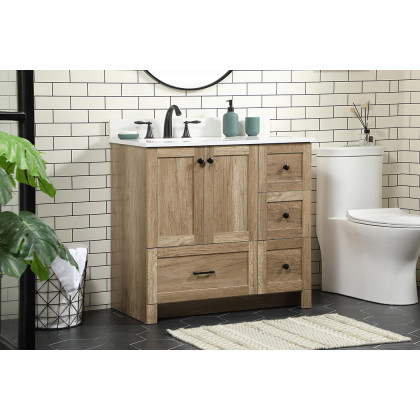 Elegant Bathroom Vanity - Natural Oak (VF2836NT-BS)