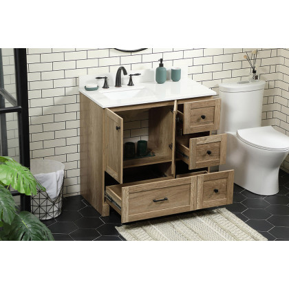 Elegant Bathroom Vanity - Natural Oak (VF2836NT-BS)