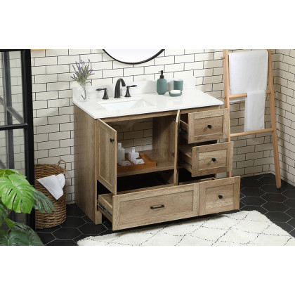 Elegant Bathroom Vanity - Natural Oak (VF2842NT-BS)