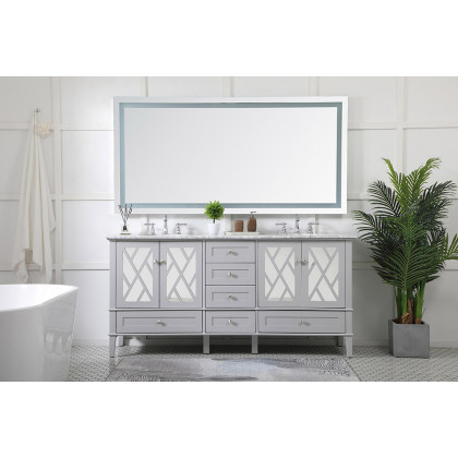 Elegant Bathroom Vanity - Gray, L 72" (VF30272DGR)