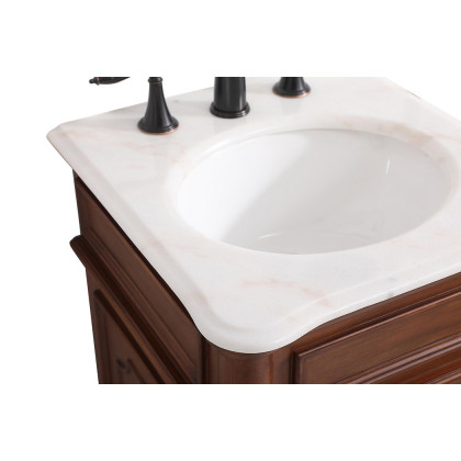 Elegant Bathroom Vanity - Teak, L 19" (VF30419TK)