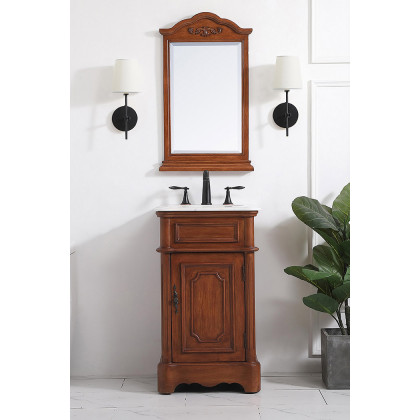 Elegant Bathroom Vanity - Teak, L 19" (VF30419TK)