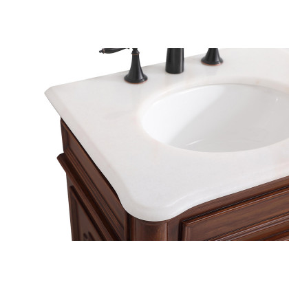 Elegant Bathroom Vanity - Teak, L 24" (VF30424TK)
