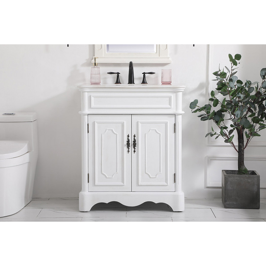 Elegant Bathroom Vanity - Antique White (VF30430AW)