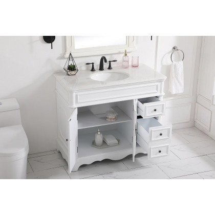 Elegant Bathroom Vanity - Antique White (VF30442AW)