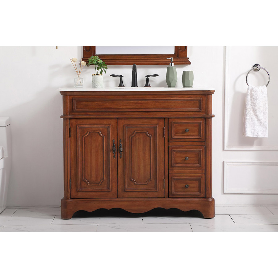 Elegant Bathroom Vanity - Teak (VF30442TK)