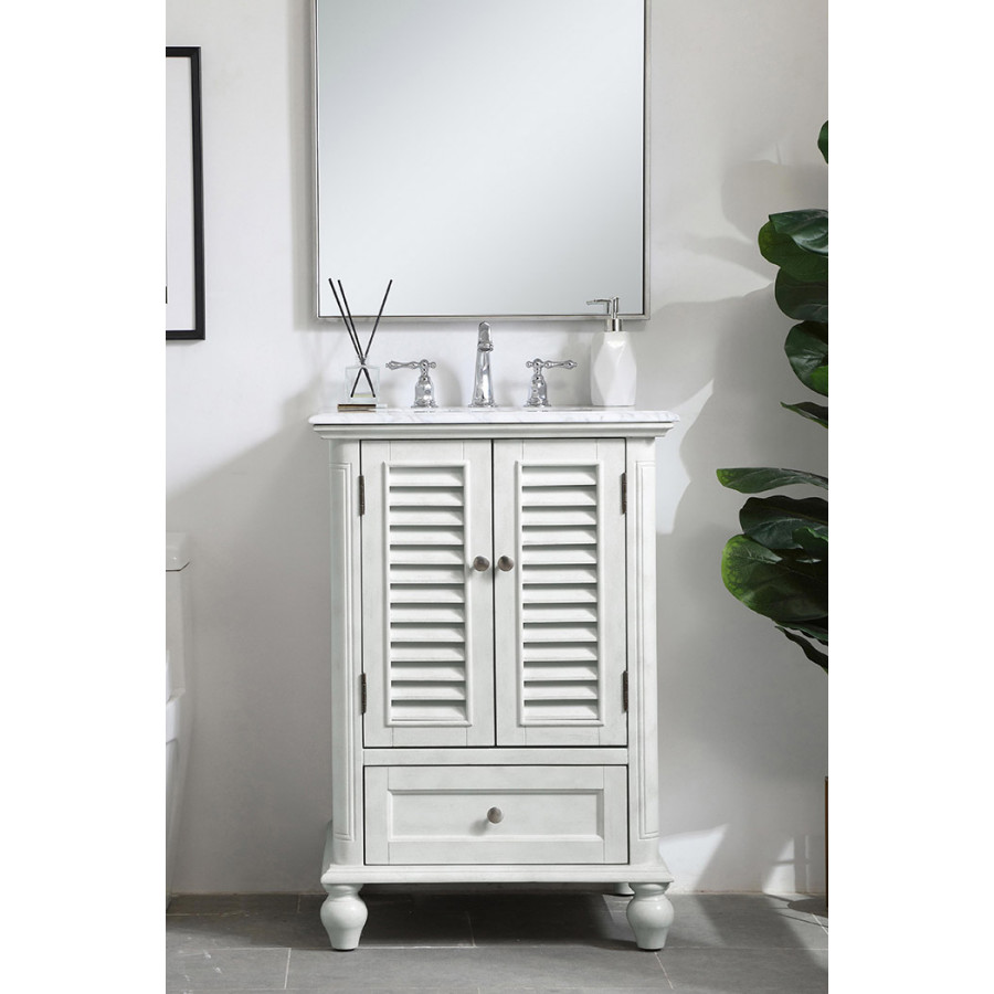 Elegant Bathroom Vanity - Antique White, L 24" (VF30524AW)