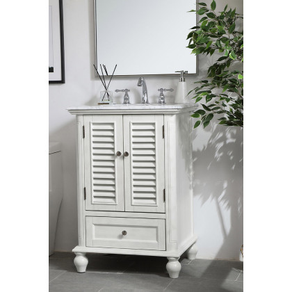 Elegant Bathroom Vanity - Antique White, L 24" (VF30524AW)