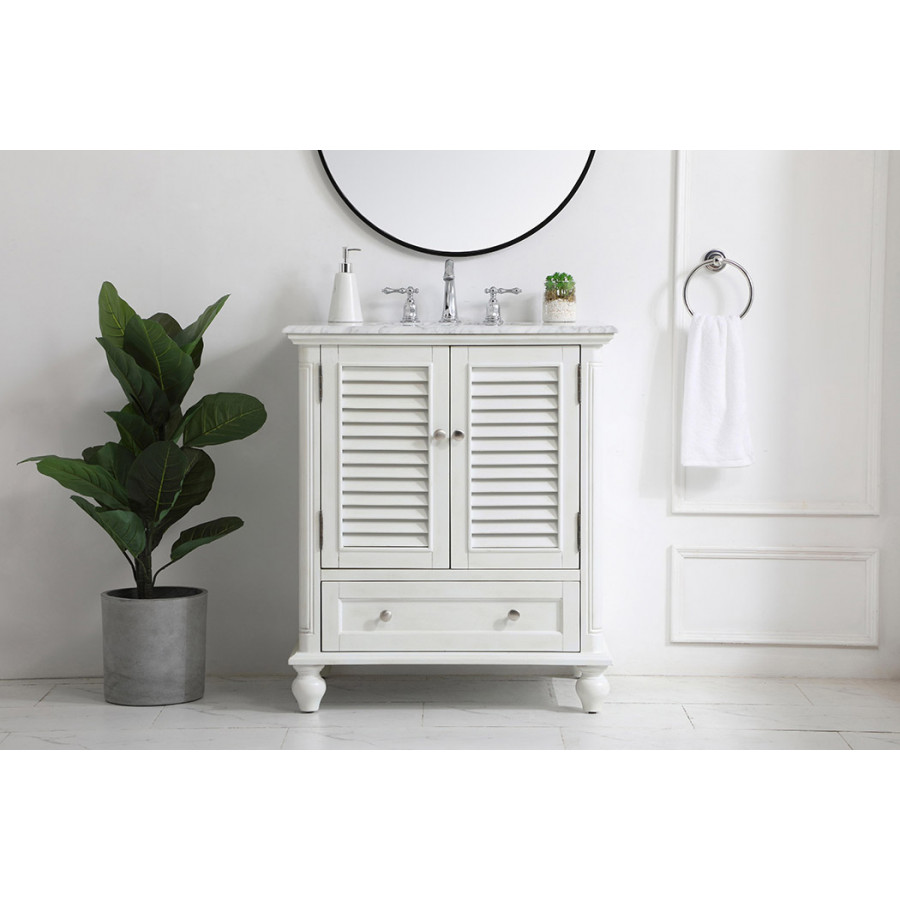 Elegant Bathroom Vanity - Antique White, L 30" (VF30530AW)