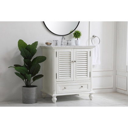 Elegant Bathroom Vanity - Antique White, L 30" (VF30530AW)