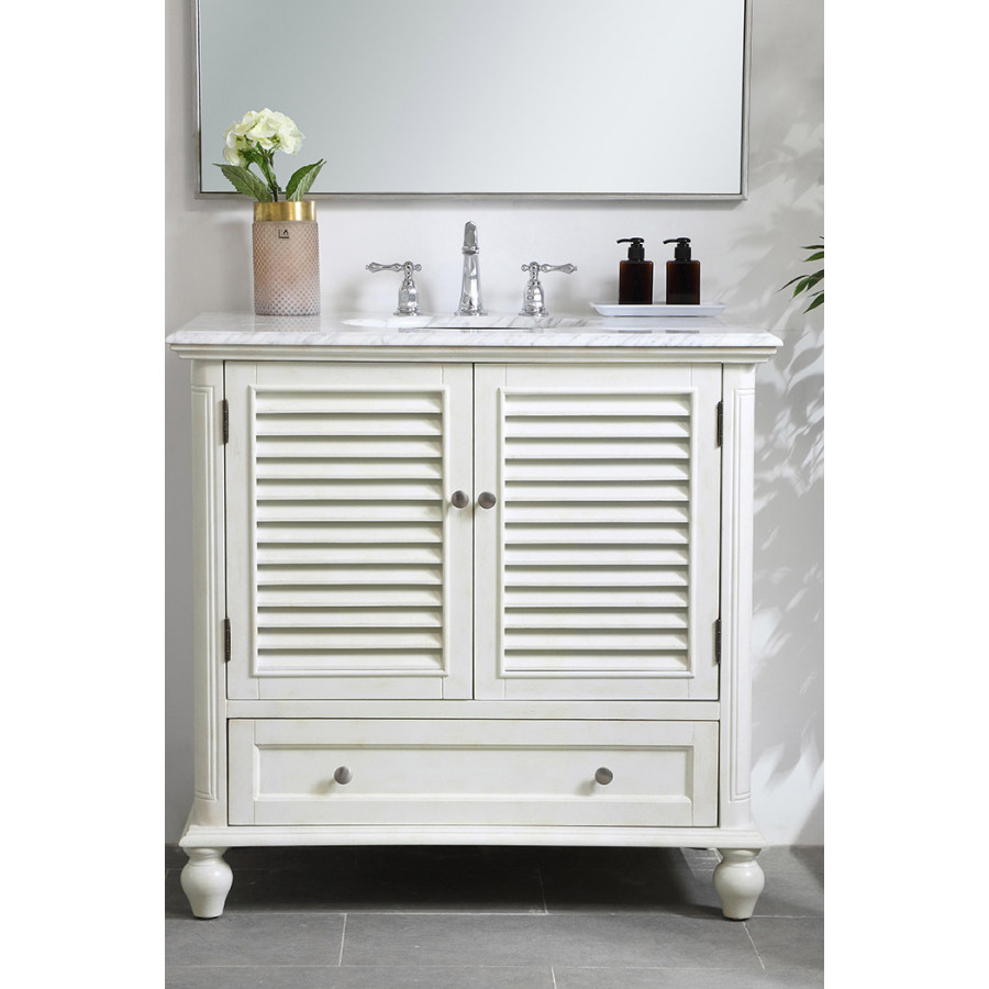 Elegant Bathroom Vanity - Antique White, L 36" (VF30536AW)