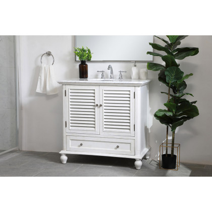 Elegant Bathroom Vanity - Antique White, L 36" (VF30536AW)
