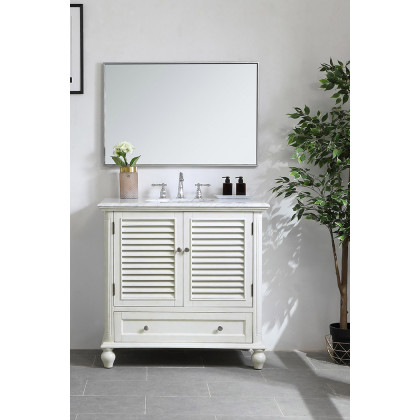 Elegant Bathroom Vanity - Antique White, L 36" (VF30536AW)