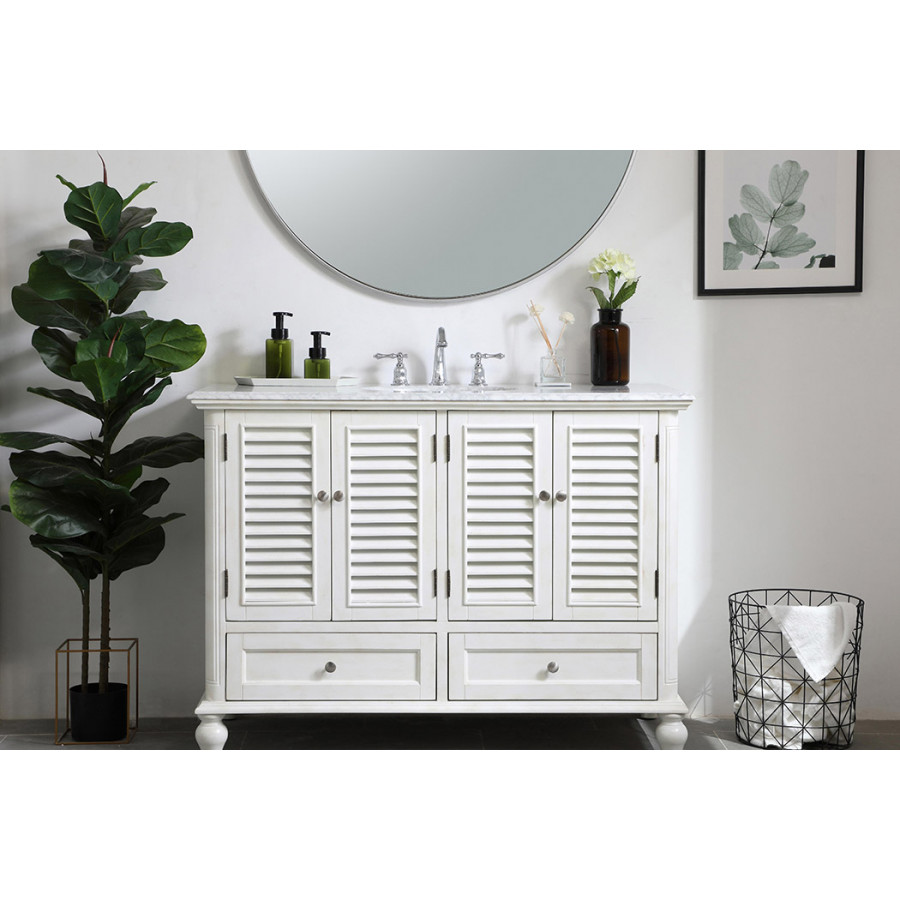 Elegant Bathroom Vanity - Antique White (VF30548AW)