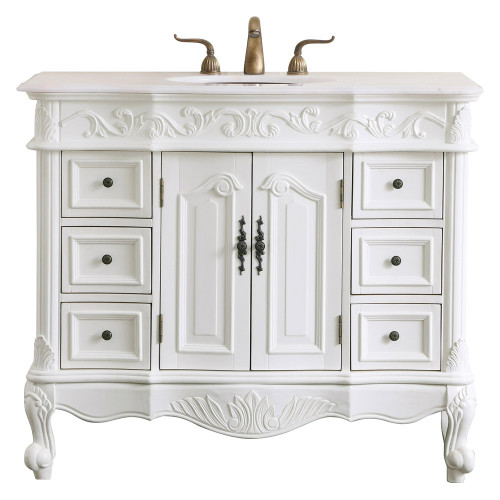 Elegant Bathroom Vanity - Antique White, L 42" (VF38842AW)