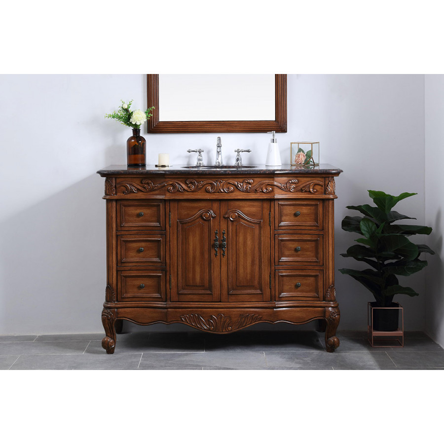 Elegant Bathroom Vanity - Teak, L 48" (VF38848TK)