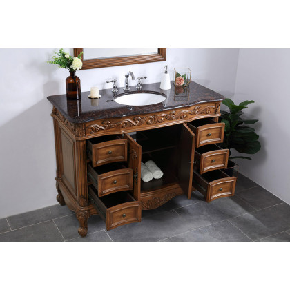 Elegant Bathroom Vanity - Teak, L 48" (VF38848TK)