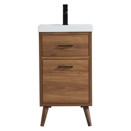 Elegant Bathroom Vanity - Walnut Brown, L 18" (VF41018WB)