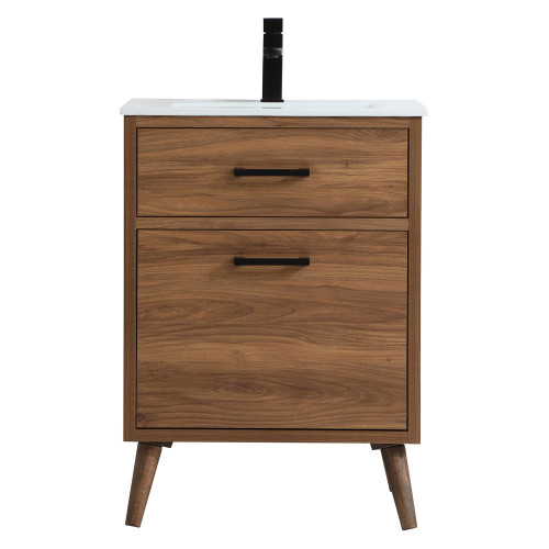 Elegant Bathroom Vanity - Walnut Brown, L 24" (VF41024WB)