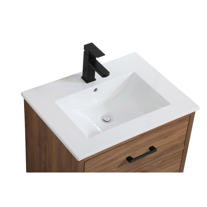 Elegant Bathroom Vanity - Walnut Brown, L 24" (VF41024WB)