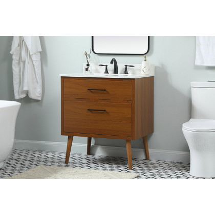Elegant Bathroom Vanity - Teak (VF41030MTK-BS)