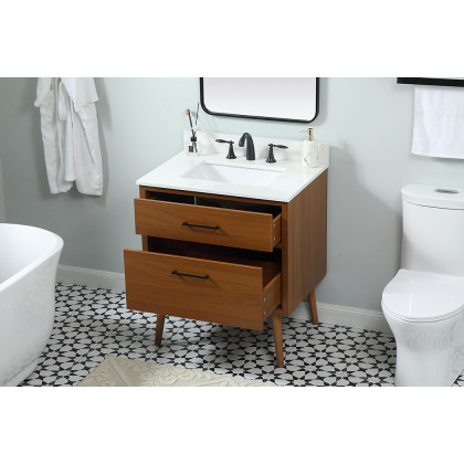 Elegant Bathroom Vanity - Teak (VF41030MTK-BS)
