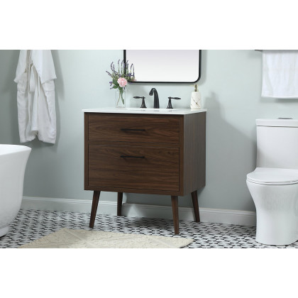 Elegant Bathroom Vanity - Walnut (VF41030MWT)