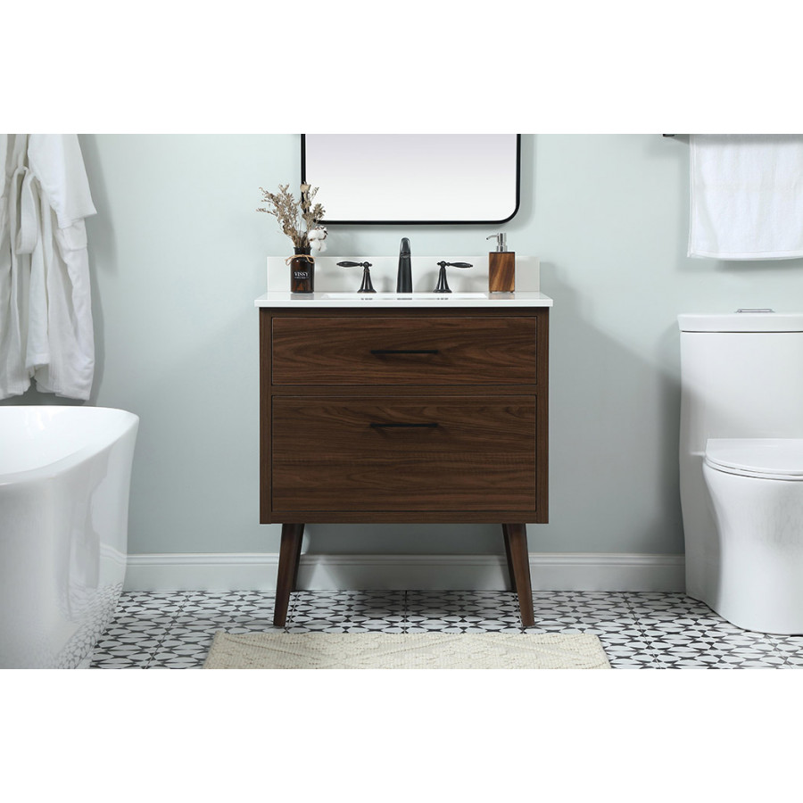 Elegant Bathroom Vanity - Walnut (VF41030MWT-BS)