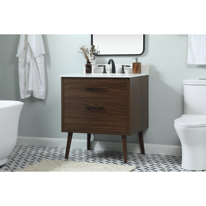 Elegant Bathroom Vanity - Walnut (VF41030MWT-BS)