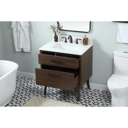Elegant Bathroom Vanity - Walnut (VF41030MWT-BS)