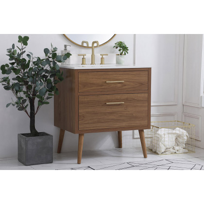 Elegant Bathroom Vanity - Walnut Brown (VF41030WB-BS)
