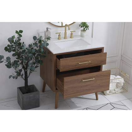 Elegant Bathroom Vanity - Walnut Brown (VF41030WB-BS)