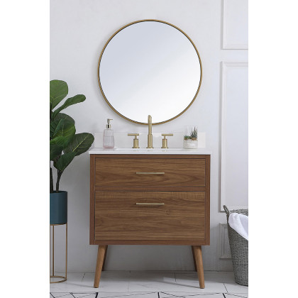 Elegant Bathroom Vanity - Walnut Brown (VF41030WB-BS)