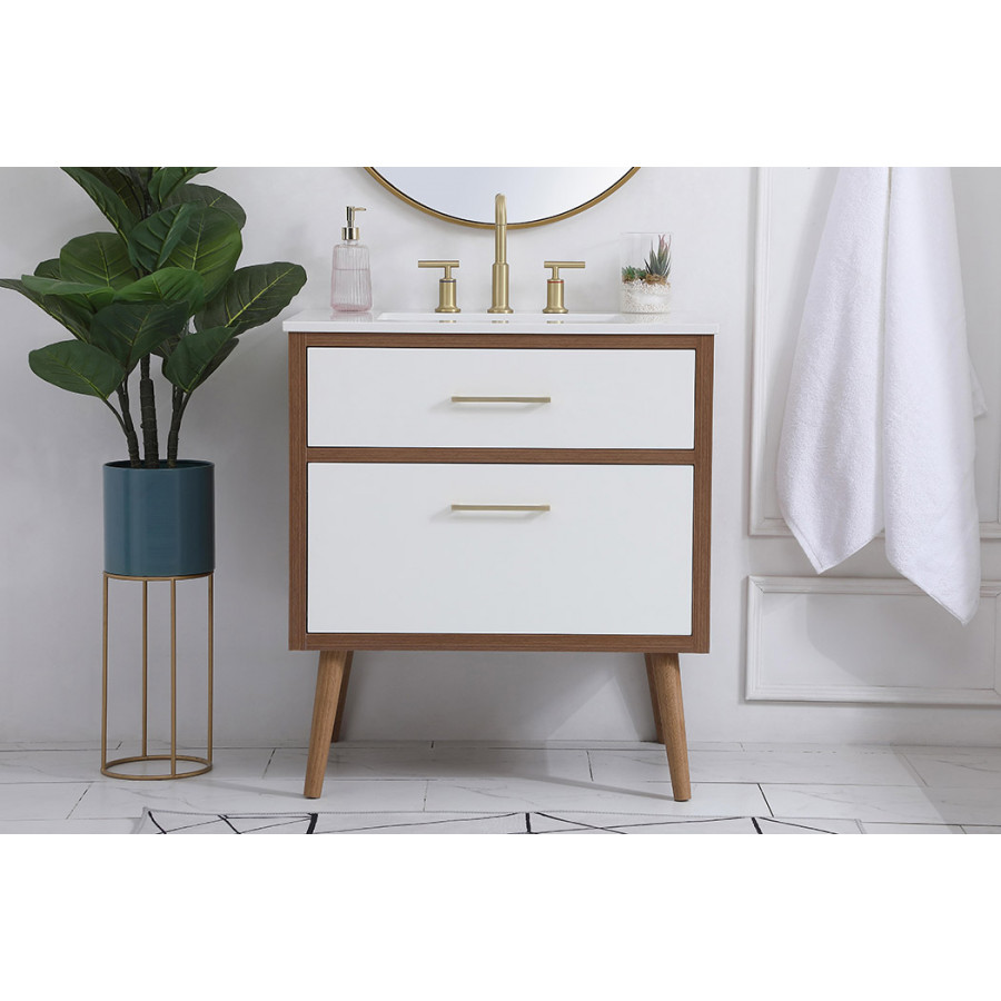 Elegant Bathroom Vanity - White (VF41030WH)