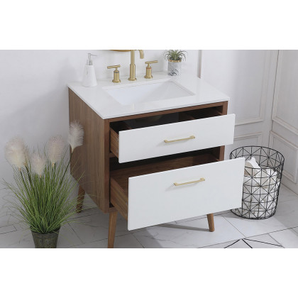 Elegant Bathroom Vanity - White (VF41030WH)