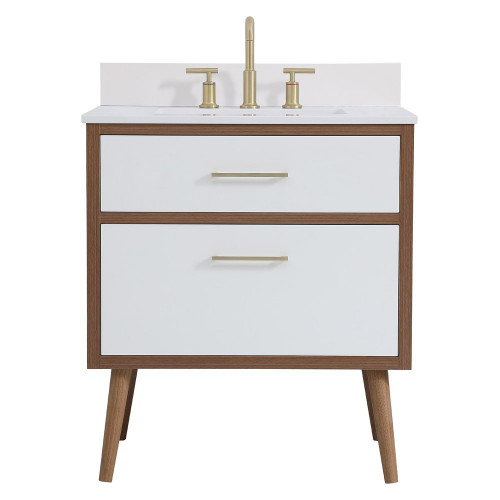 Elegant Bathroom Vanity - White (VF41030WH-BS)