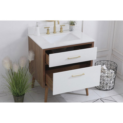 Elegant Bathroom Vanity - White (VF41030WH-BS)