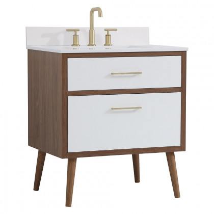 Elegant Bathroom Vanity - White (VF41030WH-BS)