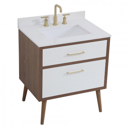 Elegant Bathroom Vanity - White (VF41030WH-BS)