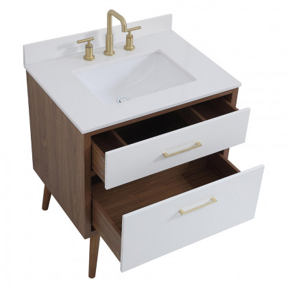 Elegant Bathroom Vanity - White (VF41030WH-BS)