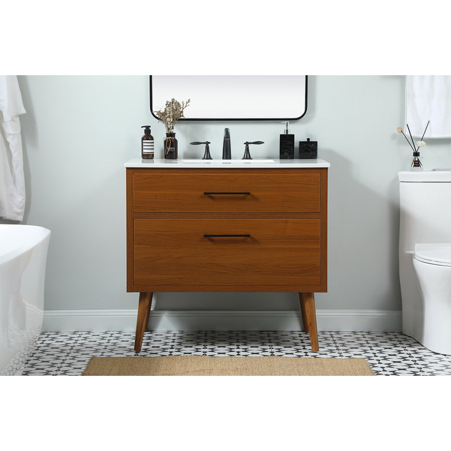 Elegant Bathroom Vanity - Teak (VF41036MTK)