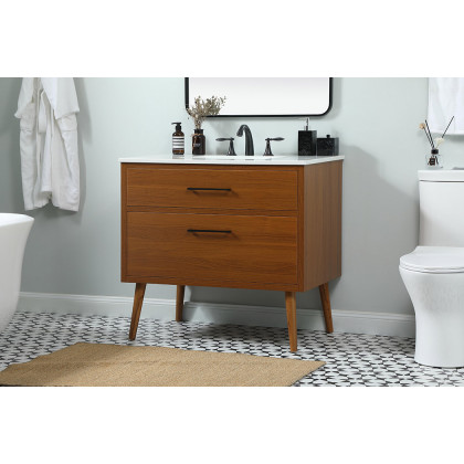 Elegant Bathroom Vanity - Teak (VF41036MTK)