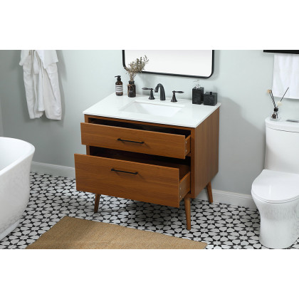 Elegant Bathroom Vanity - Teak (VF41036MTK)