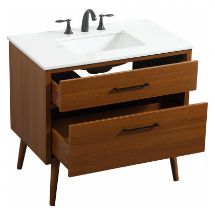 Elegant Bathroom Vanity - Teak (VF41036MTK)