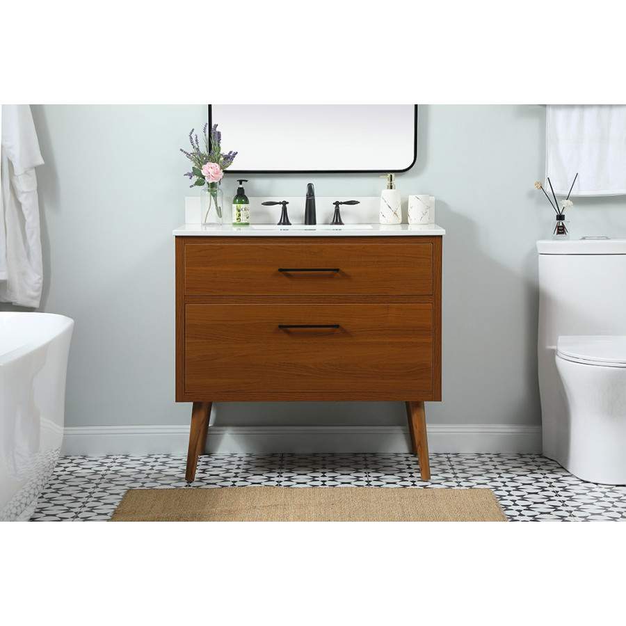 Elegant Bathroom Vanity - Teak (VF41036MTK-BS)