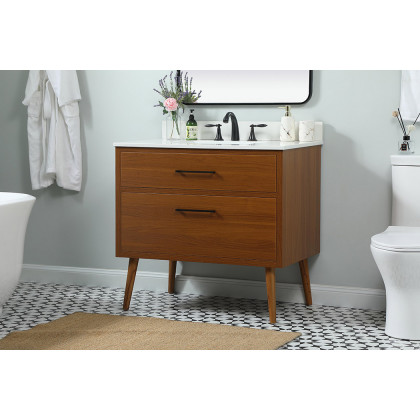 Elegant Bathroom Vanity - Teak (VF41036MTK-BS)
