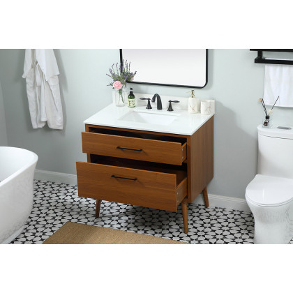 Elegant Bathroom Vanity - Teak (VF41036MTK-BS)